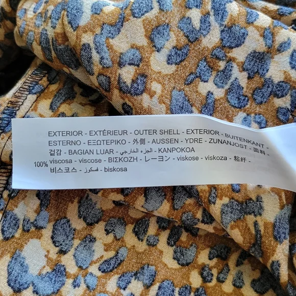 Zara Wrap Dress Leopard Brown Black Long Sleeve Maxi Low Cut Neck Size Small NWT - Picture 4 of 7